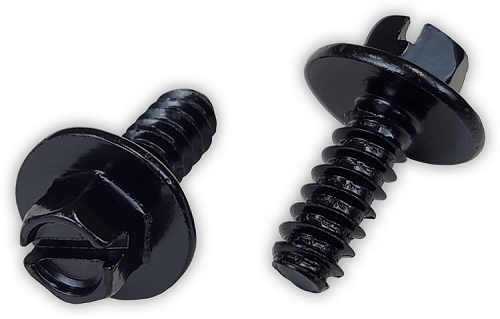 License Plate Slotted Hex Washer Head License Plate Screws, Black