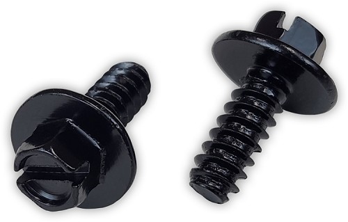 License Plate Slotted Hex Washer Head License Plate Screws, Black. Used on many Ford vehicles. 